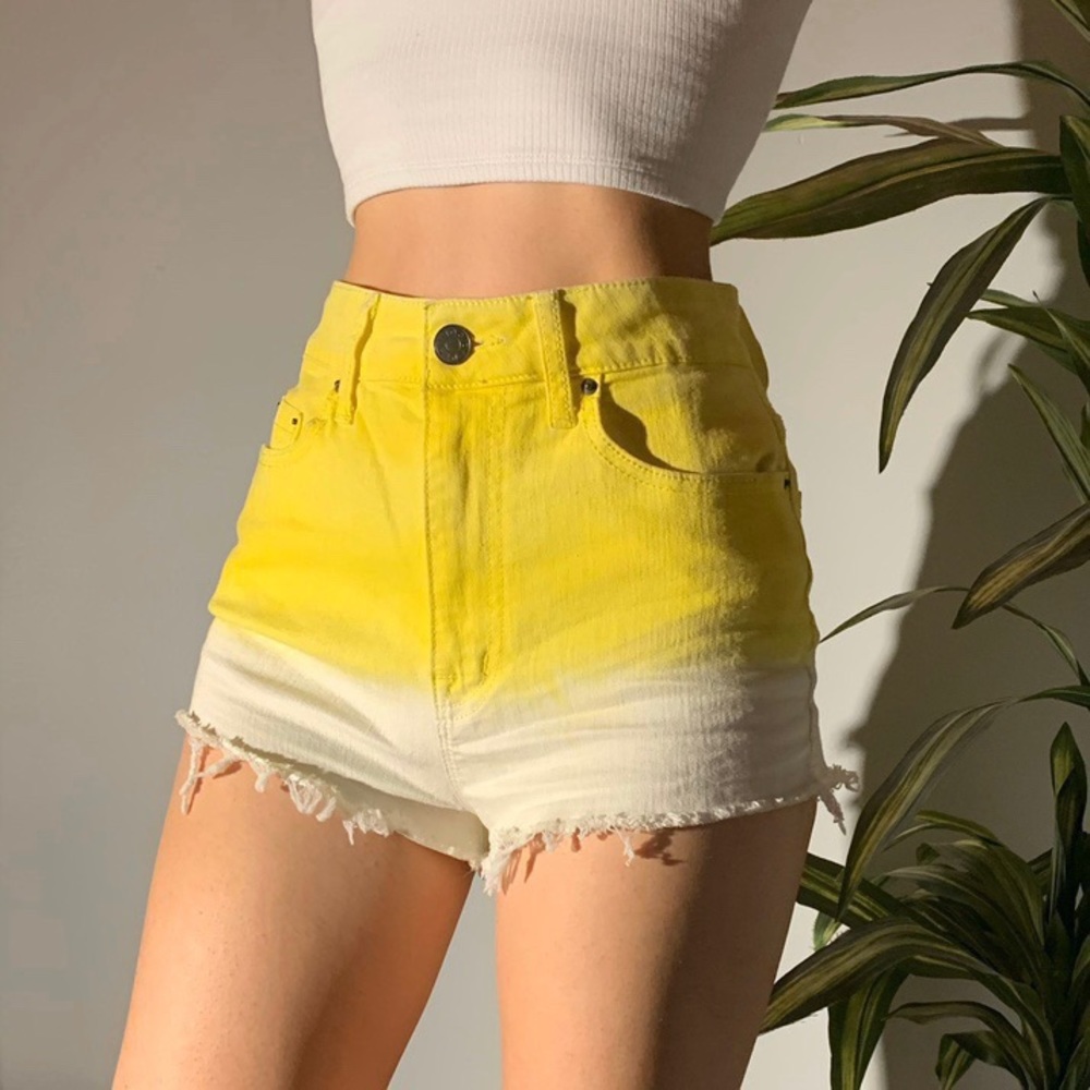 high rise BDG yellow shorts